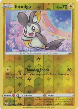 Emolga 047/159 (Crown Zenith)  - Reverse Holofoil | Good Games Adelaide SA
