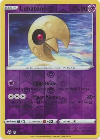 Lunatone 062/159 (Crown Zenith)  - Reverse Holofoil | Good Games Adelaide SA
