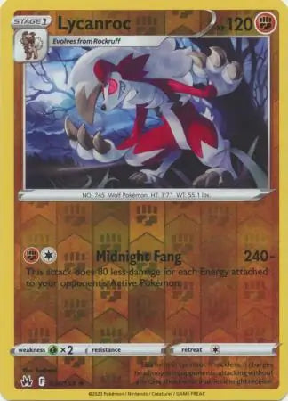 Lycanroc 074/159 (Crown Zenith)  - Reverse Holofoil | Good Games Adelaide SA