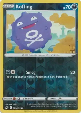 Koffing 075/159 (Crown Zenith)  - Reverse Holofoil | Good Games Adelaide SA