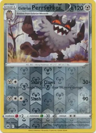 Galarian Perrserker 085/159 (Crown Zenith)  - Reverse Holofoil | Good Games Adelaide SA