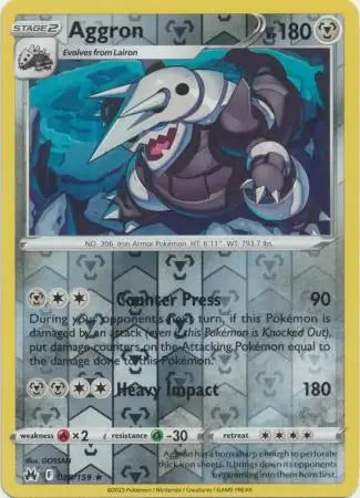 Aggron 089/159 (Crown Zenith)  - Reverse Holofoil | Good Games Adelaide SA