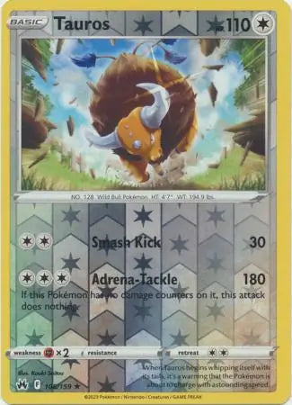 Tauros 106/159 (Crown Zenith)  - Reverse Holofoil | Good Games Adelaide SA