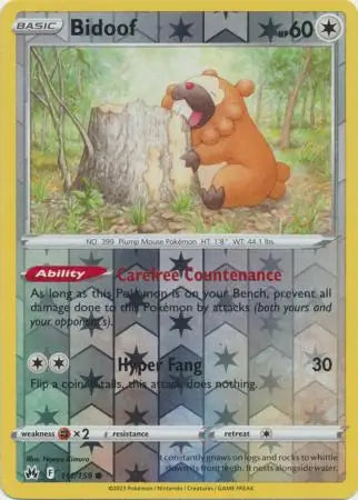 Bidoof 111/159 (Crown Zenith)  - Reverse Holofoil | Good Games Adelaide SA