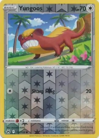 Yungoos 117/159 (Crown Zenith)  - Reverse Holofoil | Good Games Adelaide SA