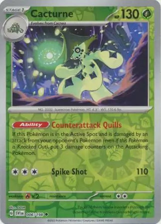 Cacturne 006/198 (SV01: Scarlet & Violet Base Set)  - Reverse Holofoil | Good Games Adelaide SA