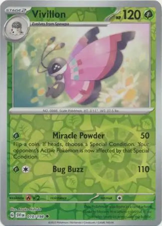 Vivillon 010/198 (SV01: Scarlet & Violet Base Set)  - Reverse Holofoil | Good Games Adelaide SA