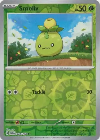 Smoliv 020/198 (SV01: Scarlet & Violet Base Set)  - Reverse Holofoil | Good Games Adelaide SA