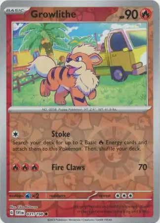Growlithe 031/198 (SV01: Scarlet & Violet Base Set)  - Reverse Holofoil | Good Games Adelaide SA