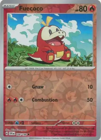 Fuecoco 036/198 (SV01: Scarlet & Violet Base Set)  - Reverse Holofoil | Good Games Adelaide SA