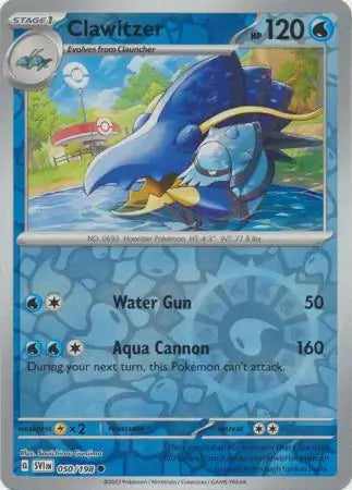Clawitzer 050/198 (SV01: Scarlet & Violet Base Set)  - Reverse Holofoil | Good Games Adelaide SA