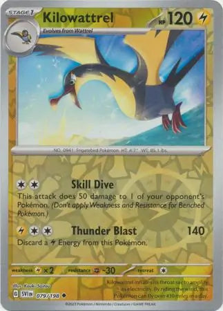 Kilowattrel 079/198 (SV01: Scarlet & Violet Base Set)  - Reverse Holofoil | Good Games Adelaide SA
