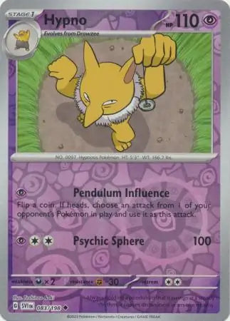 Hypno 083/198 (SV01: Scarlet & Violet Base Set)  - Reverse Holofoil | Good Games Adelaide SA