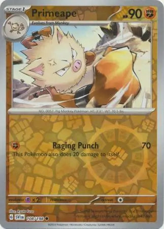 Primeape 108/198 (SV01: Scarlet & Violet Base Set)  - Reverse Holofoil | Good Games Adelaide SA