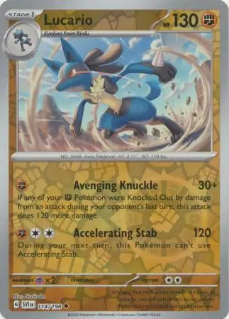 Lucario 114/198 (SV01: Scarlet & Violet Base Set)  - Reverse Holofoil | Good Games Adelaide SA