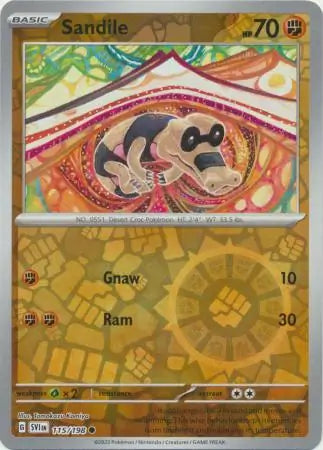 Sandile 115/198 (SV01: Scarlet & Violet Base Set)  - Reverse Holofoil | Good Games Adelaide SA