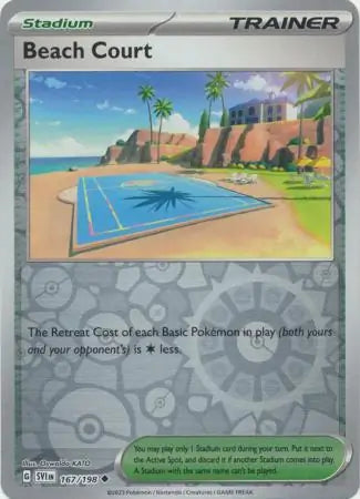 Beach Court 167/198 (SV01: Scarlet & Violet Base Set)  - Reverse Holofoil | Good Games Adelaide SA