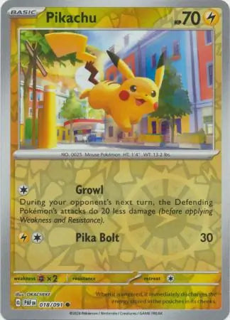 Pikachu 018 091 018/091 (SV: Paldean Fates)  - Reverse Holofoil | Good Games Adelaide SA
