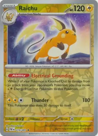 Raichu 019/091 (SV: Paldean Fates)  - Reverse Holofoil | Good Games Adelaide SA