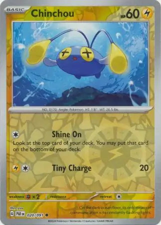 Chinchou 020/091 (SV: Paldean Fates)  - Reverse Holofoil | Good Games Adelaide SA