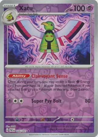 Xatu 026 091 026/091 (SV: Paldean Fates)  - Reverse Holofoil | Good Games Adelaide SA