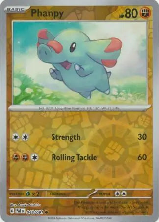 Phanpy 048/091 (SV: Paldean Fates)  - Reverse Holofoil | Good Games Adelaide SA