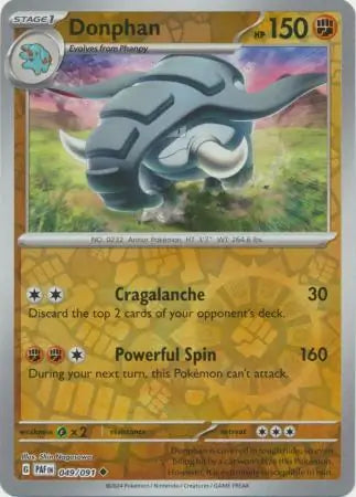 Donphan 049/091 (SV: Paldean Fates)  - Reverse Holofoil | Good Games Adelaide SA