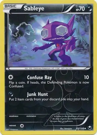 Sableye 62/108 (Dark Explorers)  - Reverse Holofoil | Good Games Adelaide SA
