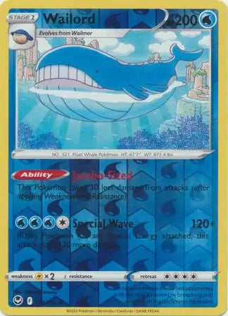 Wailord 038/195 (SWSH12: Silver Tempest)  - Reverse Holofoil | Good Games Adelaide SA