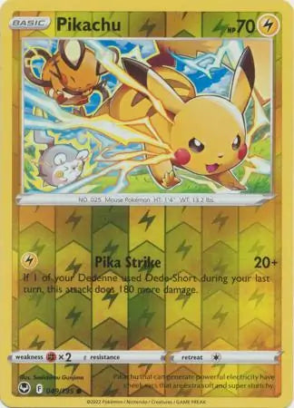 Pikachu 049/195 (SWSH12: Silver Tempest)  - Reverse Holofoil | Good Games Adelaide SA