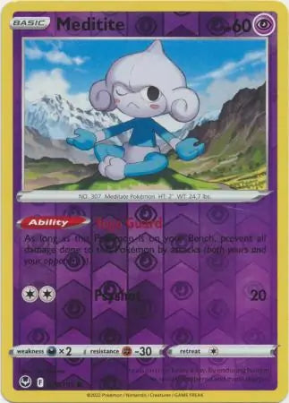 Meditite 072/195 (SWSH12: Silver Tempest)  - Reverse Holofoil | Good Games Adelaide SA