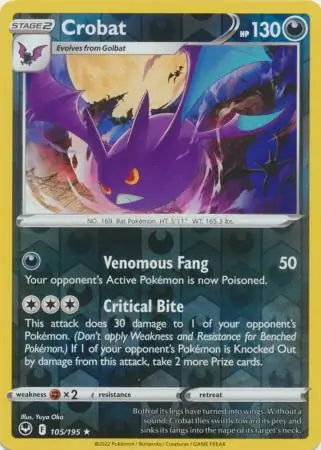 Crobat 105/195 (SWSH12: Silver Tempest)  - Reverse Holofoil | Good Games Adelaide SA