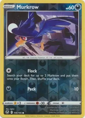 Murkrow 106/195 (SWSH12: Silver Tempest)  - Reverse Holofoil | Good Games Adelaide SA