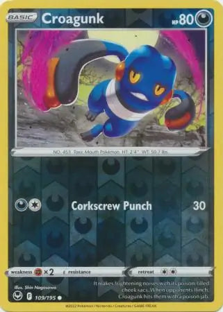 Croagunk 109/195 (SWSH12: Silver Tempest)  - Reverse Holofoil | Good Games Adelaide SA