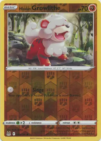 Hisuian Growlithe 083/196 (SWSH11: Lost Origin)  - Reverse Holofoil | Good Games Adelaide SA