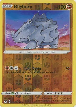 Rhyhorn 089/196 (SWSH11: Lost Origin)  - Reverse Holofoil | Good Games Adelaide SA