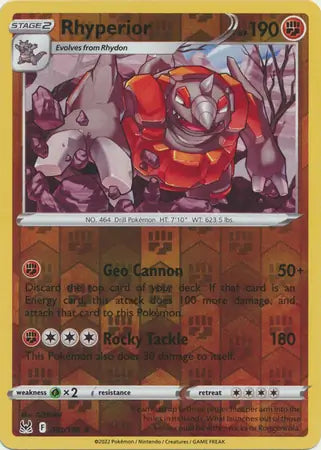 Rhyperior 091/196 (SWSH11: Lost Origin)  - Reverse Holofoil | Good Games Adelaide SA