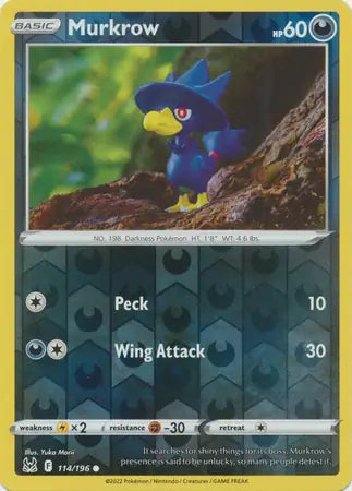 Murkrow 114/196 (SWSH11: Lost Origin)  - Reverse Holofoil | Good Games Adelaide SA