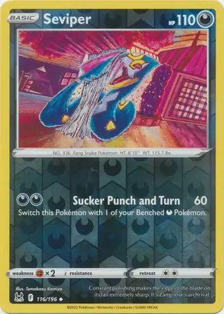 Seviper 116/196 (SWSH11: Lost Origin)  - Reverse Holofoil | Good Games Adelaide SA