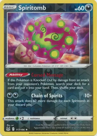 Spiritomb 117/196 (SWSH11: Lost Origin)  - Reverse Holofoil | Good Games Adelaide SA