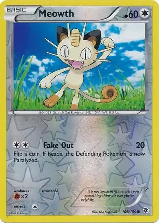 Meowth 106/149 (Boundaries Crossed)  - Reverse Holofoil | Good Games Adelaide SA