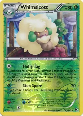Whimsicott 15/149 (Boundaries Crossed)  - Reverse Holofoil | Good Games Adelaide SA
