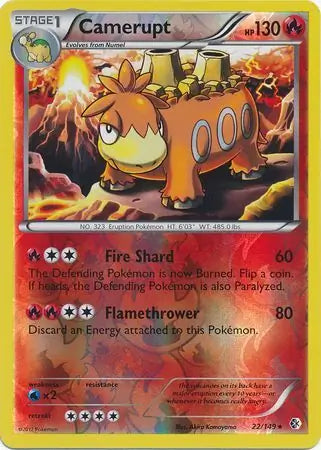 Camerupt 22/149 (Boundaries Crossed)  - Reverse Holofoil | Good Games Adelaide SA