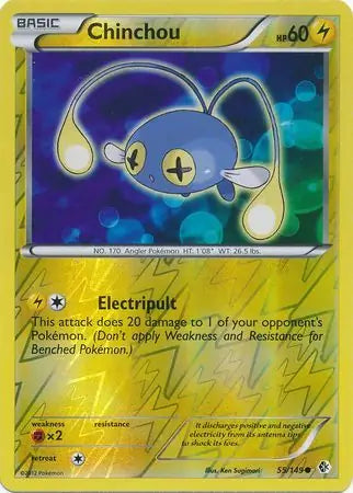 Chinchou 55/149 (Boundaries Crossed)  - Reverse Holofoil | Good Games Adelaide SA