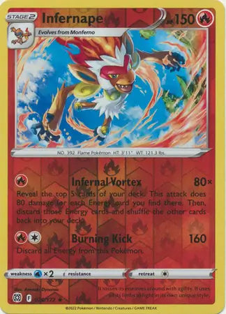 Infernape 026/172 (SWSH09: Brilliant Stars)  - Reverse Holofoil | Good Games Adelaide SA