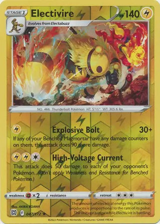 Electivire 047/172 (SWSH09: Brilliant Stars)  - Reverse Holofoil | Good Games Adelaide SA