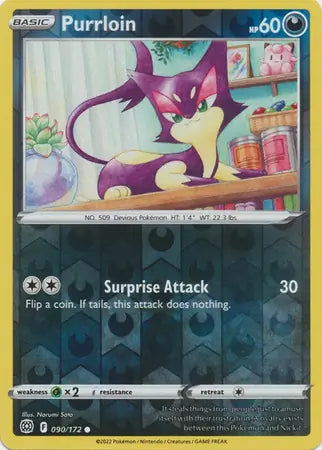 Purrloin 090/172 (SWSH09: Brilliant Stars)  - Reverse Holofoil | Good Games Adelaide SA