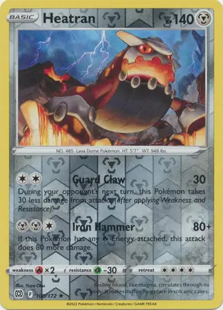 Heatran 100/172 (SWSH09: Brilliant Stars)  - Reverse Holofoil | Good Games Adelaide SA