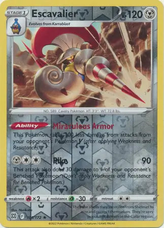 Escavalier 101/172 (SWSH09: Brilliant Stars)  - Reverse Holofoil | Good Games Adelaide SA