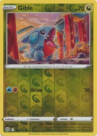 Gible 107/172 (SWSH09: Brilliant Stars)  - Reverse Holofoil | Good Games Adelaide SA